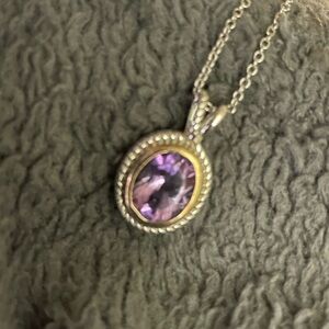 Ss Amethyst Pendant Necklace
